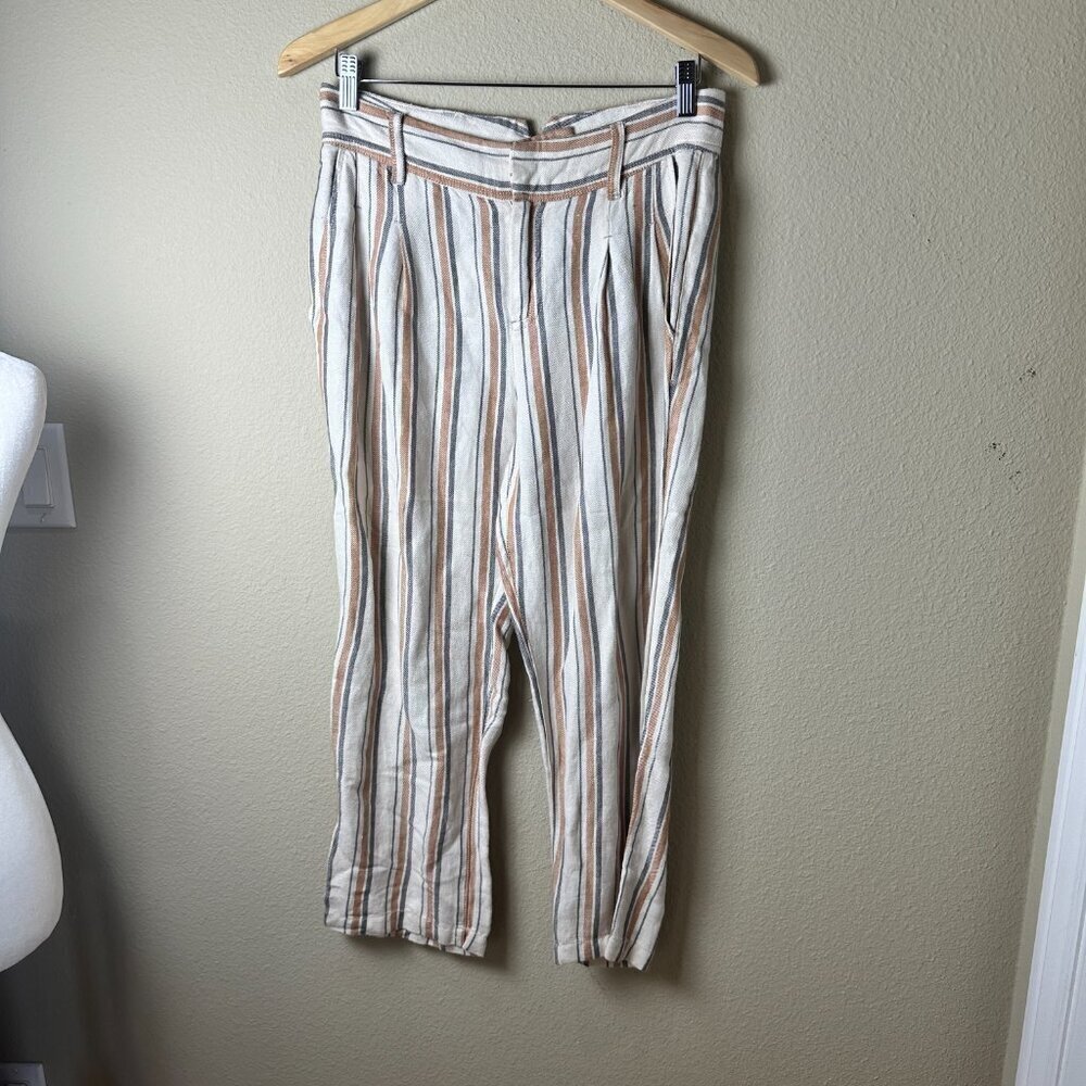 FREE PEOPLE Striped Linen Beachy Wide Leg Pants Trousers - Size 2 - Picture 2 of 9